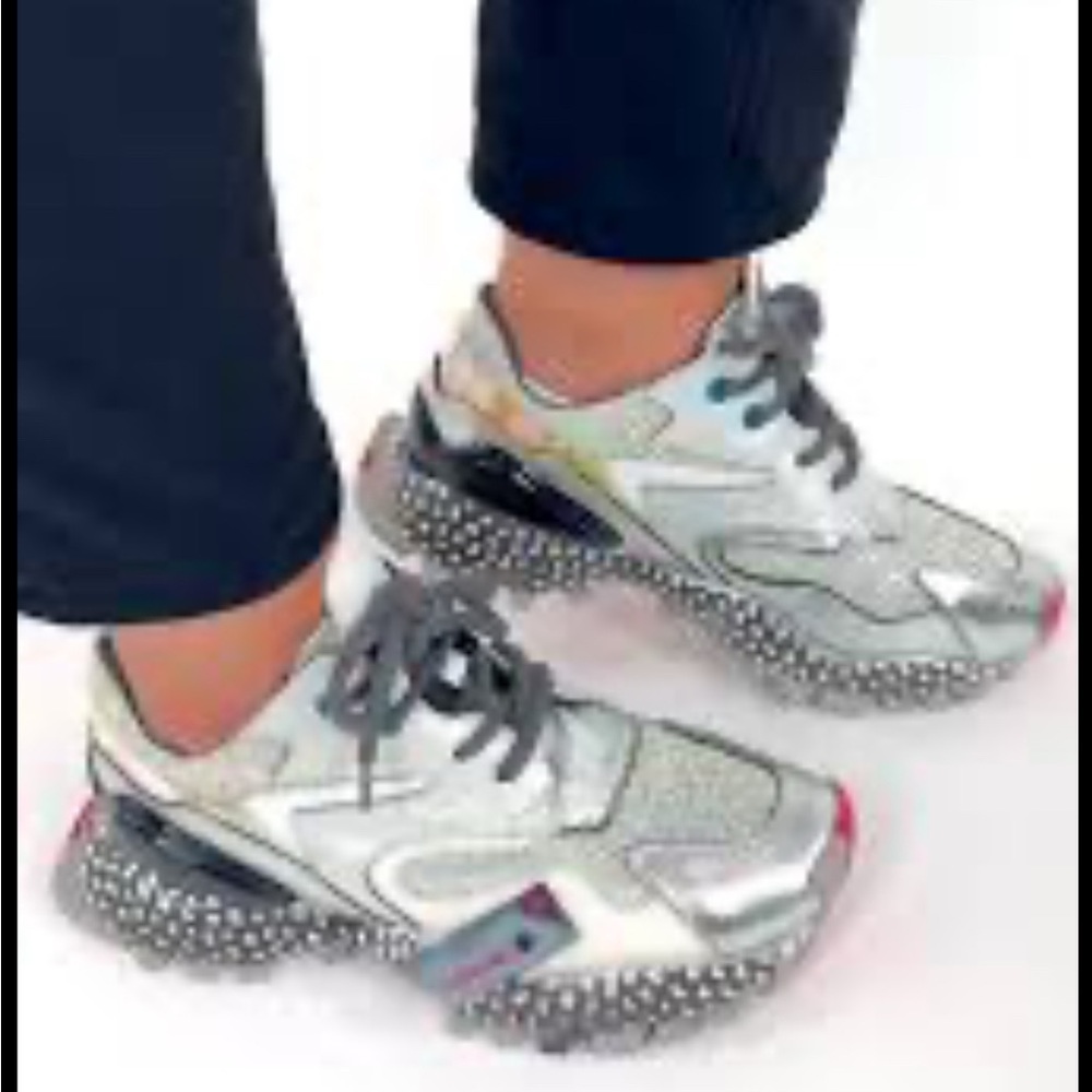 Stylish Silver Glitter Sneakers
